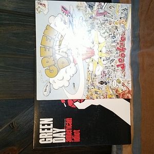 2 Green Day vinyl records.